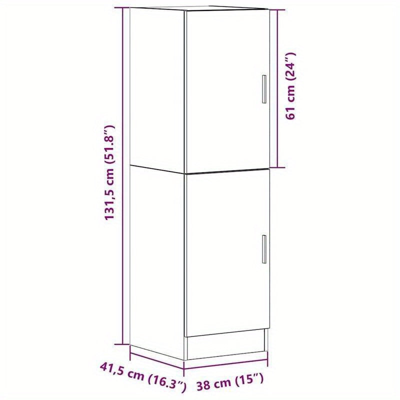 Keukenkastje – Keukenmeubel – Keukenonderkast – Opbergkast – Buffetkast – Sonoma Eiken – Houtmateriaal – Compact 38x41,5x131,5 cm