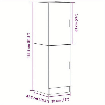 Keukenkastje – Keukenmeubel – Keukenonderkast – Opbergkast – Buffetkast – Sonoma Eiken – Houtmateriaal – Compact 38x41,5x131,5 cm