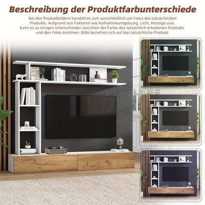 tv meubel – tv kast – tv meubelset – mediameubel – dressoir – bamboe materiaal – geschikt tot 203,2 cm tv’s – ruimtebesparend ontwerp