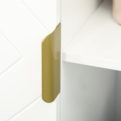 Badkamerkast – Opbergkast – Badkamermeubel – Kastje – Ladekast – Wit – 60x30x120 cm – MDF Met Melamine Coating – Inclusief Anti-Omkantel Beveiliging