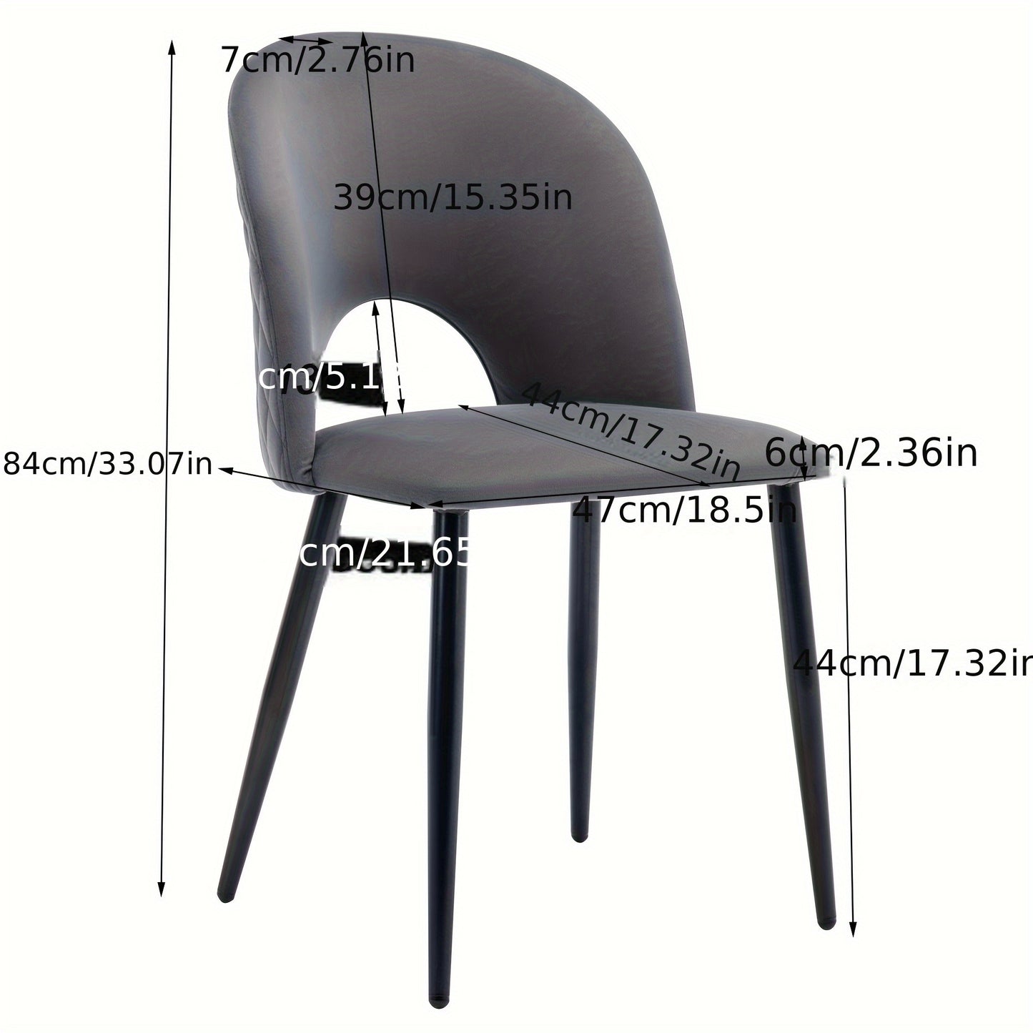 Eetkamerstoel – Stoel – Designstoel – Diningset – Vergaderstoel – Grijs – Metalen Frame – Verstelbare Poten – Ergonomisch Zitten – Diamantpatroon Rugleuning