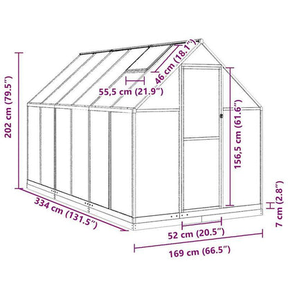 Aluminium Kweekkas – Tuinserre – Plantenkas – Groentekas – Serre – Stevige Aluminium Constructie – Ruim 334x169x202 cm
