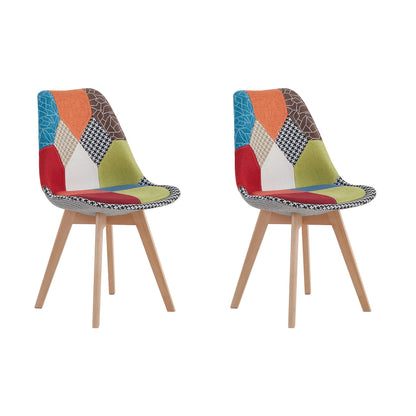 Eetkamerstoelen – Stoelen – Kuipstoelen – Keukenstoelen – Scandinavische Stoelen – Set Van 4 – Ergonomisch Design – Linnen Bekleding Met Houten Poten