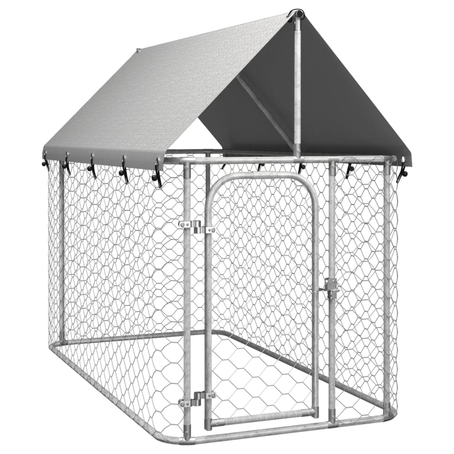 Hondenren – Puppyren – Hondenkennel – Hondenbench – Buitenren – Stevig Metalen Gaas – Weerbestendig Dak – 200x100x150 cm
