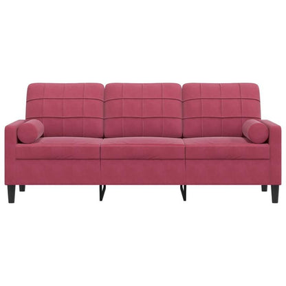 3-zitsbank – Sofa – Bank – Zetel – Loveseat – Wijnrood – Fluweel – 180 cm Breed – Duurzaam & Comfortabel