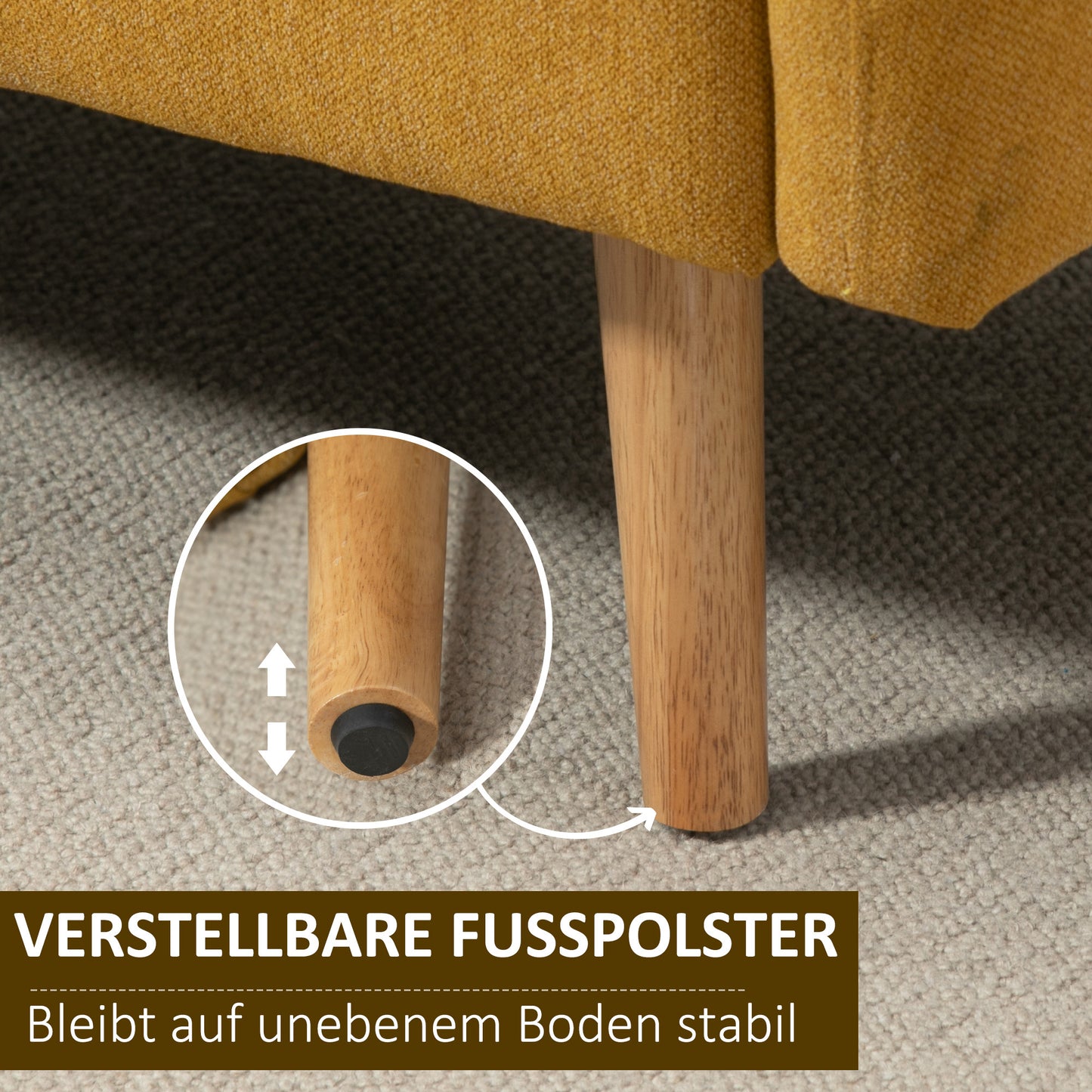 2-zitsbank – tweezitsbank – loveseat – zitbank – bankstel – fluwelen bekleding – verstelbare houten poten – 130x70x80 cm – inclusief 2 sierkussens