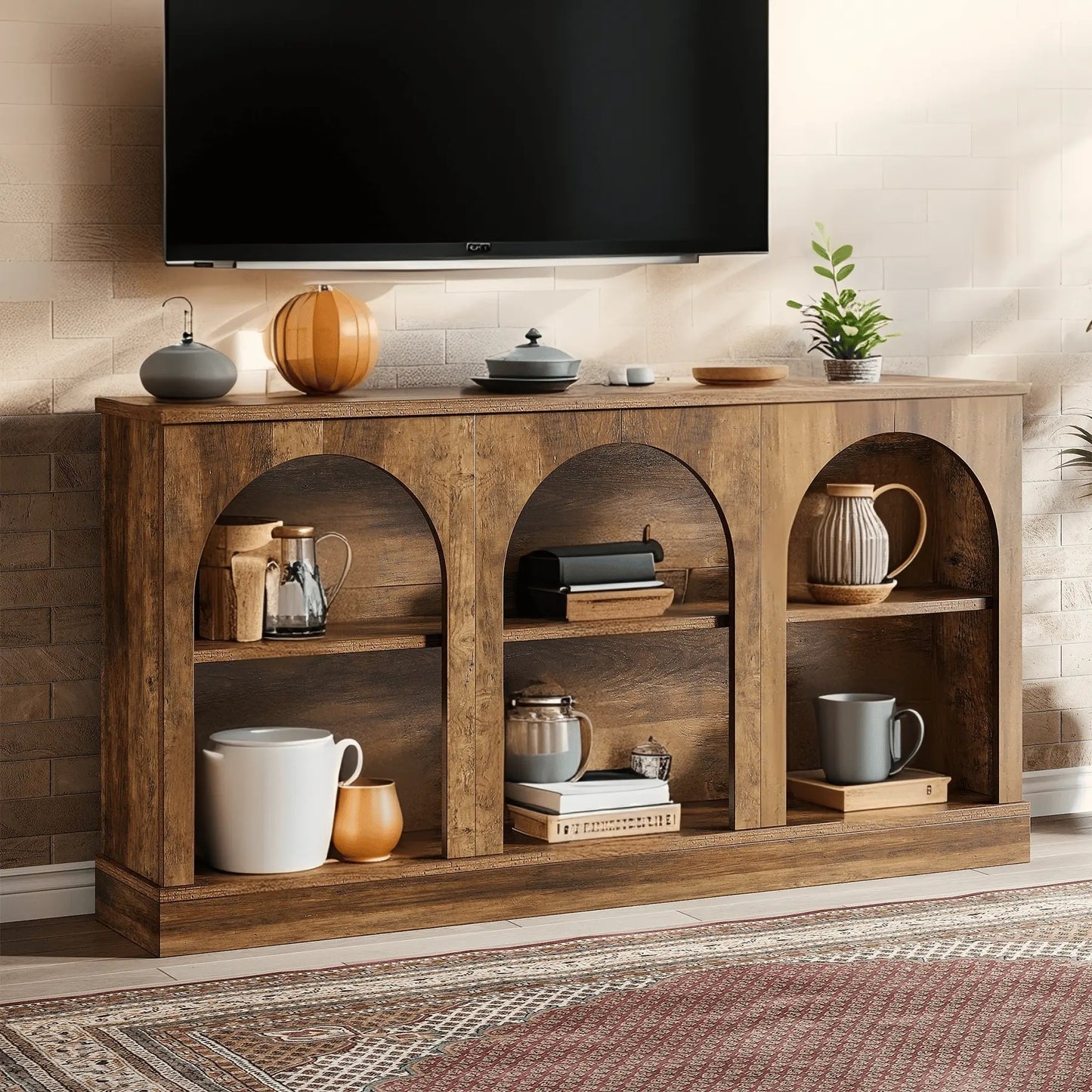 Sidetable – Consoletafel – Wandtafel – Haltafel – Dressoir – 160 cm breed – Houtvezelplaat & massief houten frame
