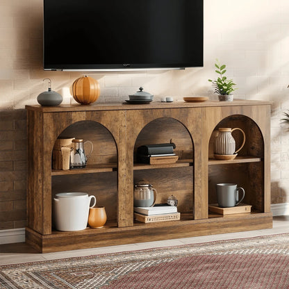 Sidetable – Consoletafel – Wandtafel – Haltafel – Dressoir – 160 cm breed – Houtvezelplaat & massief houten frame