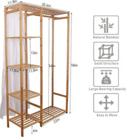 Kledingrek - Hout - Bamboe - Met Planken - kKedinghangers - Kleding Rek - Dressboy