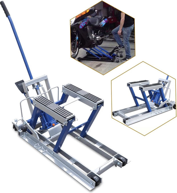 Hydraulische motorkrik 680kg - Motorlift - Motorheftafel - Motorbrug - Motorfiets krik - Minilift - Verstelbaar montagestandaard - Hydraulisch motorstandaard