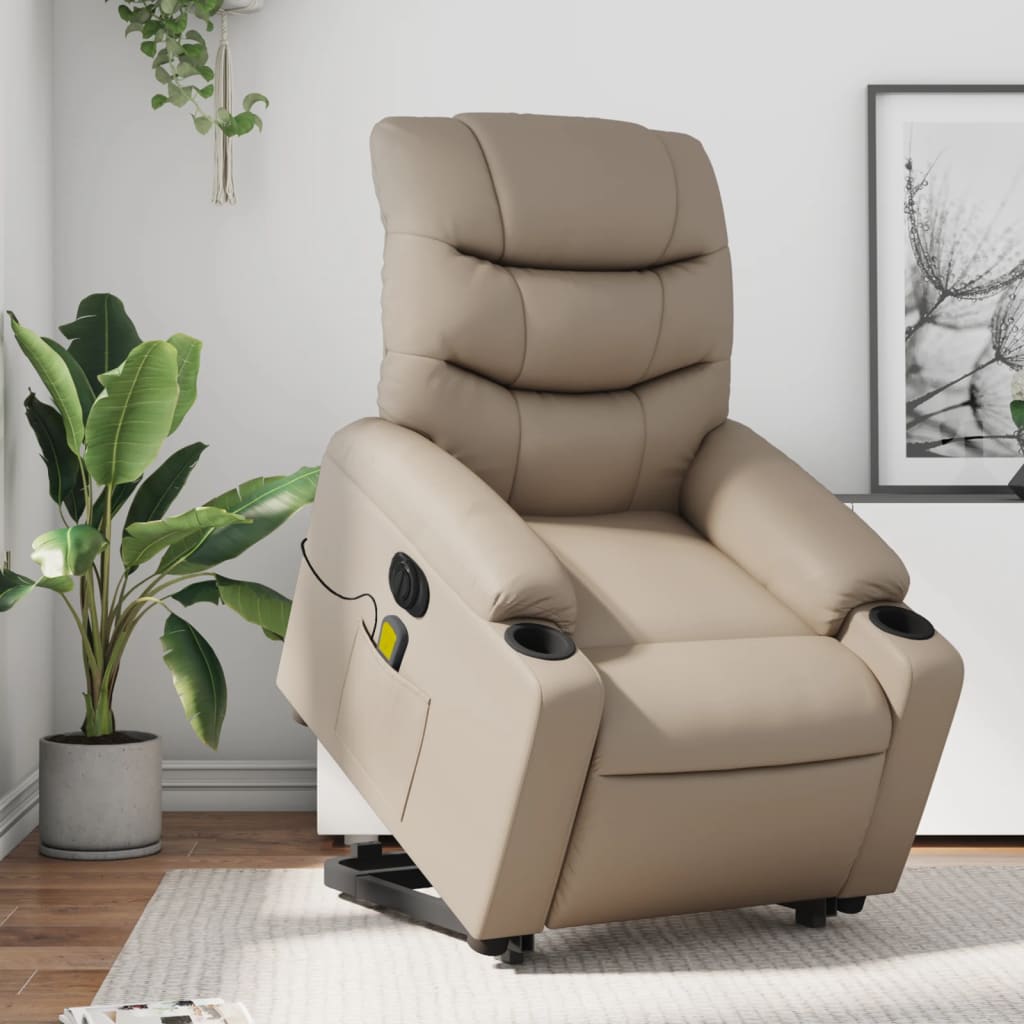 Sta-op stoel – Elektrische relaxfauteuil – Liftstoel – Verstelbare zetel – Elektrische relaxstoel – Elektrisch verstelbaar – Kunstleren bekleding – Liftfunctie met 135° kantelstand