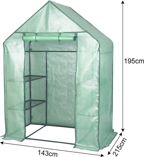Greenhouse XL - Growing box 18 shelves - Growing box with foil - Garden greenhouse Wall greenhouse UV-resistant - White
