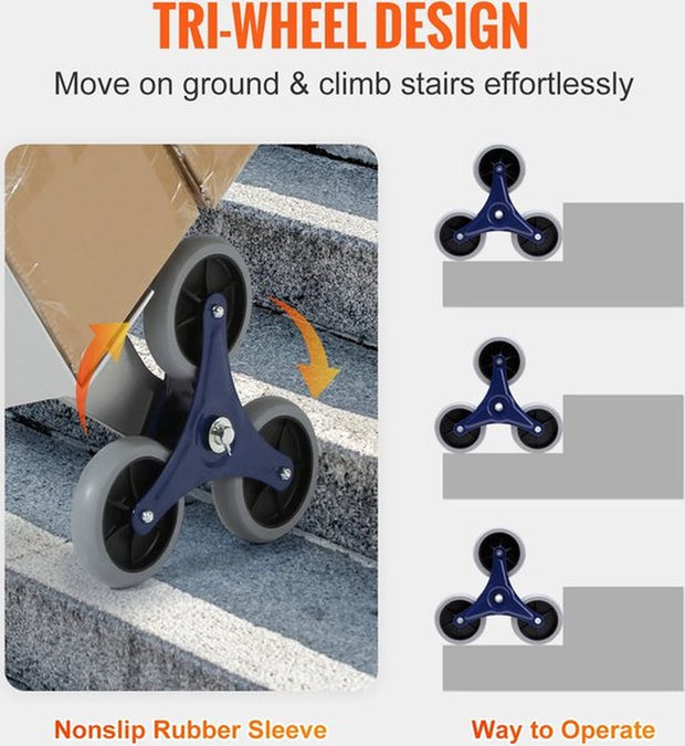 Trapklimwagen - Steekwagen - Steekwagen opvouwbaar - Handvaten Met Beugel - Opvouwbare Trolley