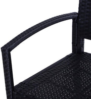 Tuinbank - Rattan - Stalen Frame - 2-Zits - Zwart - 122 x 60 x 85 cm