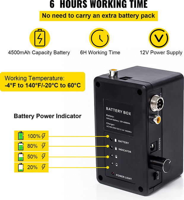 Inspectiecamera -  Endoscoop - Inspectie Camera - met 7in TFT LCD-Scherm - 50M Kabel - IP68 Waterdicht - 12 Verstelbare LED-Lampjes - Zwart