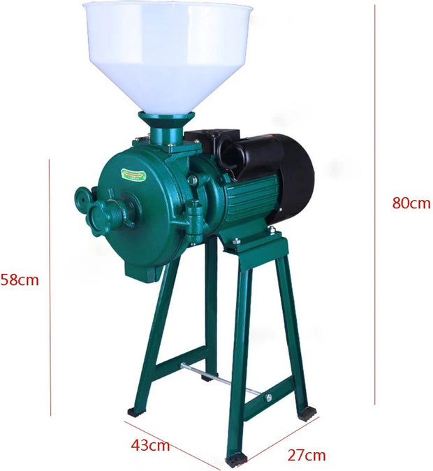 Graanmolen - Met Trechter - Elektrische Voermolen - Droge Voedingsmolen - Freesmachine - 2200W - 230V - Groen