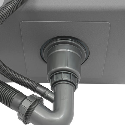 Enkele Spoelbak – Keukenspoelbak – Wastafel – Inbouwspoelbak – Zwarte Spoelbak – Roestvrij Staal 201 – Nano-Coating & X-vormige Waterafvoer – Ingebouwde Zeepdispenser 150ml