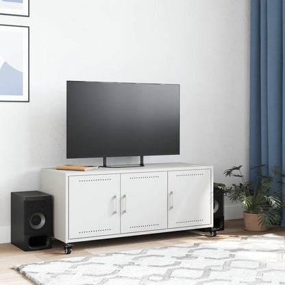 Tv Meubel – Tv Kast – Tv Meubels – Media Kast – Dressoir – Wit – Koudgewalst Staal – 100,5x39x43,5 cm