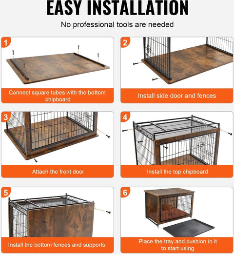Hondenbench – Comfortabele Bench voor Honden – Stijlvol Hondenhok & Meubel in Eén – Binnenkennel voor Kleine en Middelgrote Honden – 82,5x55,6x64 cm – Hondenhok Binnen