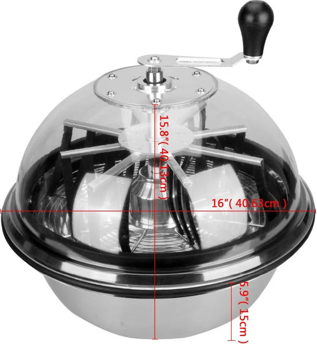 Oogsttrimmer - Roestvrijstalen 41 cm Kom - Stalen Messen - Knipmachine - 24 Rubberen Strips - Voor Verwijderen van Bladeren - Droge en Natte Bladeren