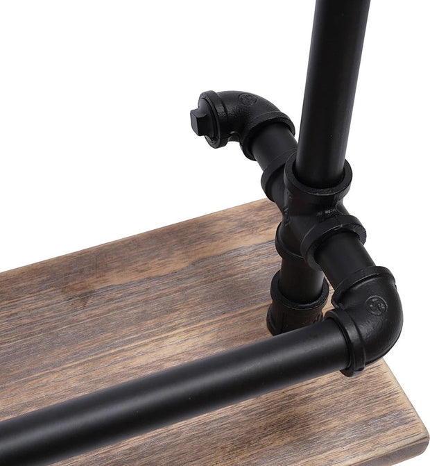 Wandplank - Wijnrek - Wijnglazen Houder - 3 Planken - Industrieel - Hout - 100x60x20 cm - Woonkamer - Keuken - Slaapkamer - Wandrek - Muur