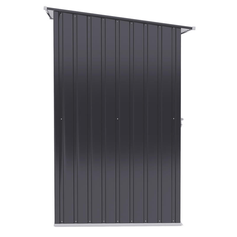 Metalen Opbergschuur – Tuinopslag – Gereedschapsschuur – Opbergkast – Buitenschuur – Grote Capaciteit – Steviele Stalen Constructie – 100x103x160 cm – Donkergrijs – Dubbele Deuren – Grondankers – Eenvoudige Montage – Verplaatsbaar