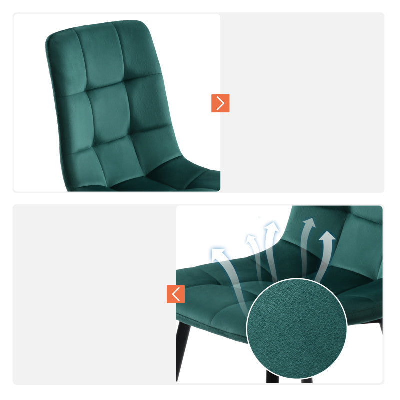 Eetkamerstoel – Stoel – Kuipstoel – Meubel – Designstoel – Set van 4 Donkergroen – Fluwelen Bekleding – Metalen Frame – Ergonomisch Comfort – Stevige Bouw