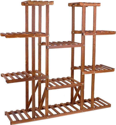 Plantenrek - Plantenrek Binnen - Plantentafel - Plantenstandaard - Plantenzuil - Planten Meubel - Houten Plant Stand - Creatieve Planten Kast - Voor Meerdere Planten - Hout