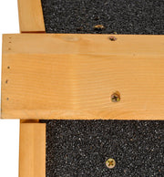 Konijnenhok verhoogd huisje met afsluitbare deur buiten hout metaal