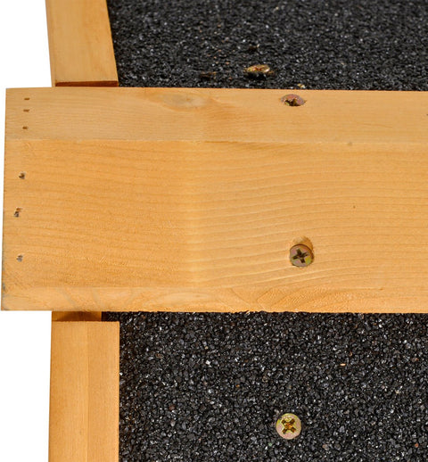 Konijnenhok verhoogd huisje met afsluitbare deur buiten hout metaal