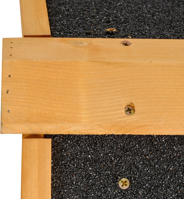 Konijnenhok verhoogd huisje met afsluitbare deur buiten hout metaal