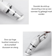 Kruimeldief - Best Verkocht - Handstofzuiger - Kruimeldief Snoerloos - Auto Stofzuiger - Oplaadbaar - Draadloze Stofvanger met Dubbele Functie - Auto, huis en Huisdierhaar - Wit