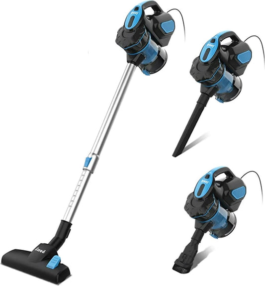 Steelstofzuiger Met Snoer - Handstofzuiger Met Steel - Kruimeldief Best Verkocht - Kruimeldief - 18Kpa - 600W - 220V - 79dB - Zwart & Blauw