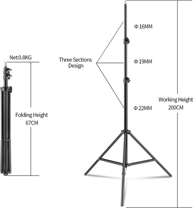 Fotostudio Softbox Verlichtingskit met Achtergrondframe - Achtergrondsysteem - Studio Fotografie - Inclusief 3 Achtergronden, Statief, Reflectorbord en 4 Paraplu's - Complete Set