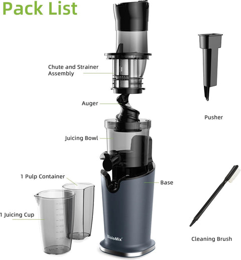 Slow juicer - Press juicer - Juice extractor - Powerful motor - 200W