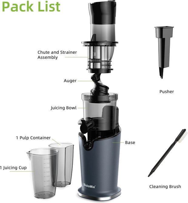 Slow juicer - Press juicer - Juice extractor - Powerful motor - 200W