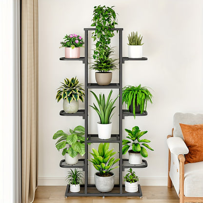 Plantenstandaard – Plantenrek – Bloemenrek – Plantenhouder – Plantenbak – 5-laags Wit Metaal – Ruimtebesparend Ontwerp – Antislip Hoekbeschermers