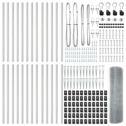 Metalen Omheining – Stalen Schutting – Buitenafscheiding – Metaalbarrière – Tuinafscheiding – Zilverkleurig – Weerbestendig – 50m x 0,5m Stevig Stalen Frame