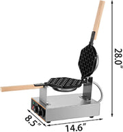 Wafelijzer - Elektrische Wafelijzer Machine - Wafelmaker - Poffertjespan - Poffertjesmaker - Bubble Wafelijzer – Roestvrijstaal - Wafel Bakken Machine - 1400W