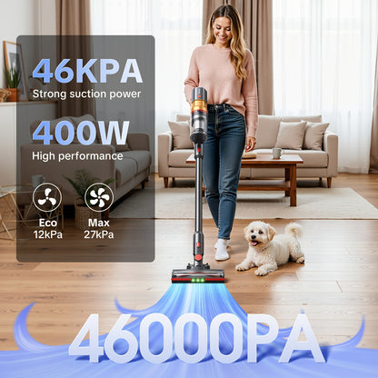Steelstofzuiger – Draadloze Stofzuiger – Kruimeldief – Snoerloze Zuiger – Zuigmond Met LED – 46KPa Krachtige Zuigkracht – 60 Minuten Gebruikstijd