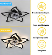 Ventilator Lamp - Plafondventilator - Zwart - Smart Lamp - Met Dimmer - 6 Standen Ventilator - Keuken Lamp - Woonkamerlamp - Moderne lampProductbeschrijvingSneller in huisBij 2 partners        Brilliant Slimline - Plafondventilator - Met verlich
