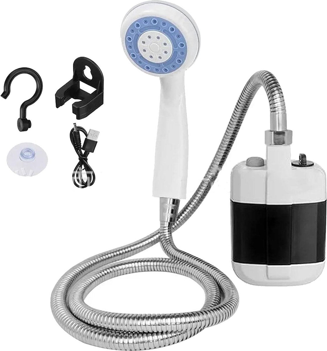 Draagbare Douche - Camping Douche - 4 tot 5 L/min - Outdoor Camping Douche - 2200mAh Oplaadbare Batterij - Elektrische Verwarmde Douchekop - voor Camping - Hiking en Reizen