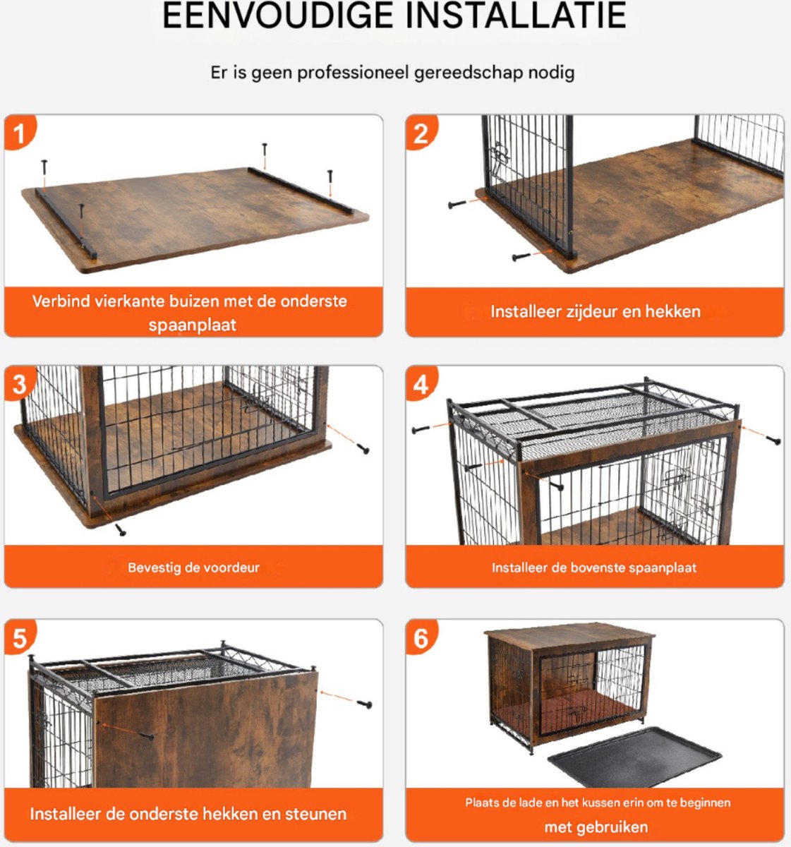 2-Deurs Hondenkennel - Meubelkennel - Duurzaam Stalen Frame - Inclusief Kussen