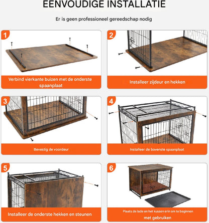 2-Deurs Hondenkennel - Meubelkennel - Duurzaam Stalen Frame - Inclusief Kussen