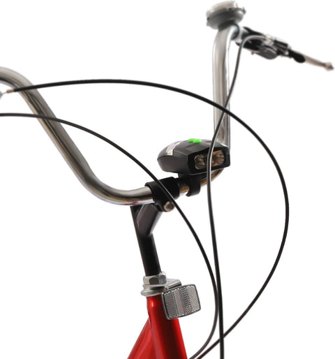 Driewieler - Geschikt voor Volwassenen - Inclusief Fietsmand- 24 Inch - 7 Versnellingen - Opvouwbaar - Met LED Verlichting - Rood