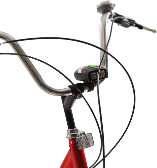 Driewieler - Geschikt voor Volwassenen - Inclusief Fietsmand- 24 Inch - 7 Versnellingen - Opvouwbaar - Met LED Verlichting - Rood