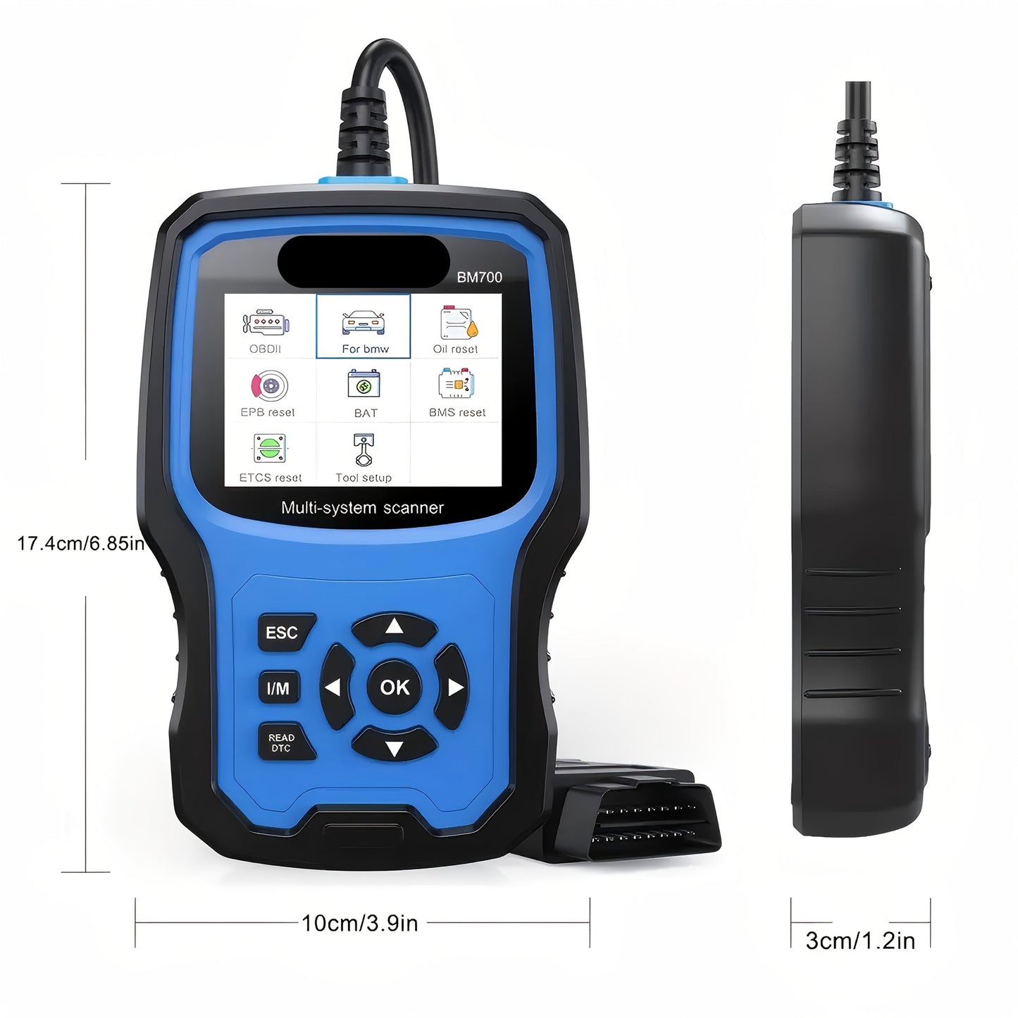 Autodiagnoseapparaat – OBD2 Scanner – Diagnosecomputer – Auto Uitleesapparaat – Foutcode Lezer – ABS & SRS Diagnose – EPB Reset & ABS Ontluchting – 12V Batterijtester