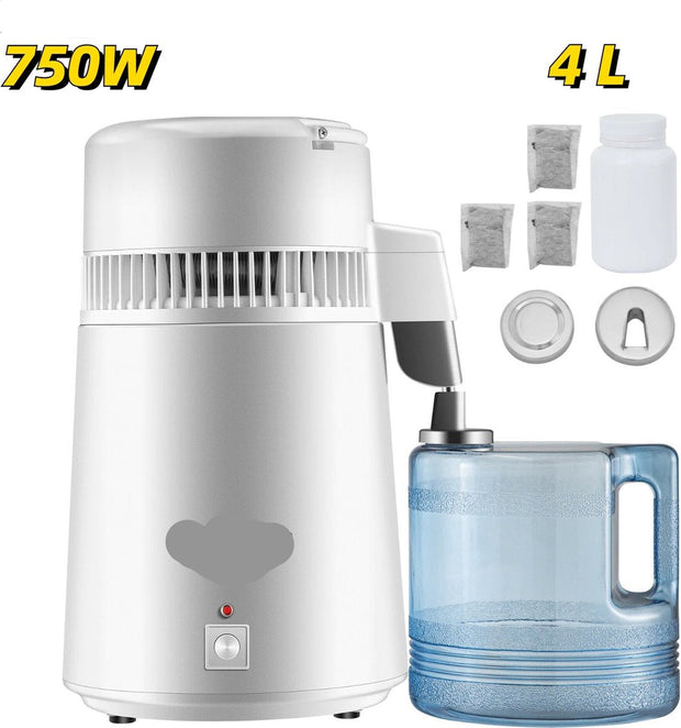 Destilleerapparaat- Destilleerketel - Water Destilleerder - 4L - Maak Zelf Gedestilleerd Water - Puur Water