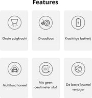 Kruimeldief - Best Verkocht - Handstofzuiger - Kruimeldief Snoerloos - Auto Stofzuiger - Oplaadbaar - Draadloze Stofvanger met Dubbele Functie - Auto, huis en Huisdierhaar - Wit