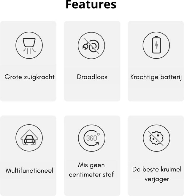 Kruimeldief - Best Verkocht - Handstofzuiger - Kruimeldief Snoerloos - Auto Stofzuiger - Oplaadbaar - Draadloze Stofvanger met Dubbele Functie - Auto, huis en Huisdierhaar - Wit